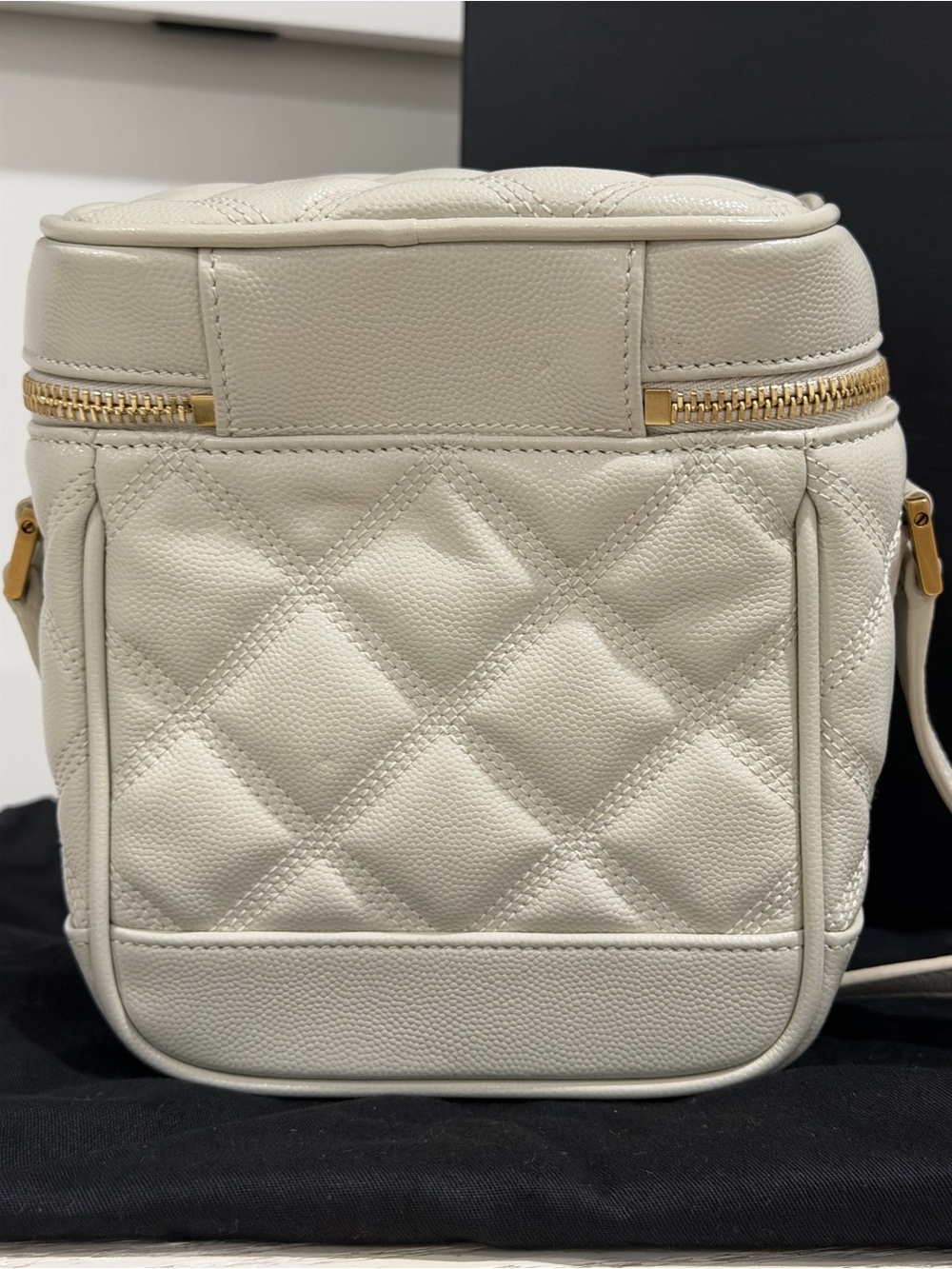 Saint Laurent Cream Quilted Crossbody Camera Bag with Gold Hardware - Picture 5 of 10